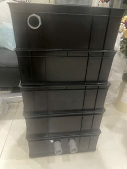 Bộ lọc baki Màu Đen tràn trên cho hồ cá cảnh dưới 500 lít - Kích Thước 34x26x13 - ống vào mặt trước phi 27 4