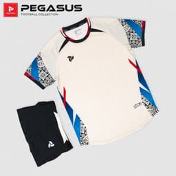 [Chính hãng JustPlay có in sau lưng] Quần áo bóng đá,đồ đá banh Pegasus màu kem Chất vải CSM cao cấp 4