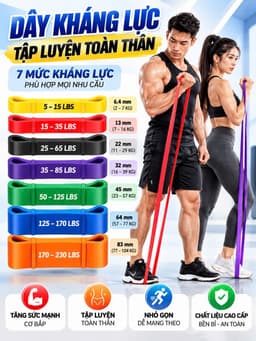 Dây Kháng Lực Powerband, Đa Năng Hỗ Trợ Tập Luyện Powerband | Dây Kháng Lực Tập Toàn Thân 8