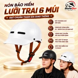 Mũ Bảo Hiểm Lưỡi Trai 6 Múi – Thiết Kế Thể Thao, Năng Động, Lý Tưởng Cho Cả Nam Nữ. 1