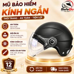 Mũ bảo hiểm nủa đầu họa tiết Vân có kính chắn gió - Gọn nhẹ, an toàn, thời trang với bảo hành 12 tháng. 1