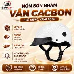 Nón bảo hiểm lưỡi trai carbon  - Phong cách trẻ trung, lý tưởng cho việc đi học và đi phố cho cả nam nữ. 1