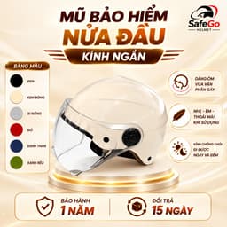 Mũ Bảo Hiểm 1/2 Vân Kính Ngắn Thời Trang Nhiều Màu Dành Cho Nam Nữ - Camry Helmets 1