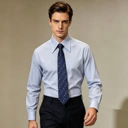 Sơ Mi P197 - Cotton Bóng Nhẹ, Kẻ Sọc Xanh, Cổ Đức Hidden Button Down Lịch Lãm. 4