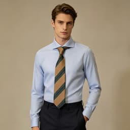 P196 Sơ Mi Bird Eyes Blue - Vải Mắt Chim, Cotton, Cổ Cut Away, Phong Cách Formal Lịch Lãm, Sang Trọng. 3