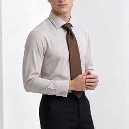 Sơ Mi P192 - Cotton , Sọc Đứng, Cổ Cut Away, Tay Măngset Đúp (Double Cufflink), Phong Cách Formal Sang Trọng 4