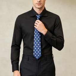 Áo Sơ Mi Đen Cổ Cut Away P122 Cotton Chống Nhăn Saint Stefano Cao Cấp 1