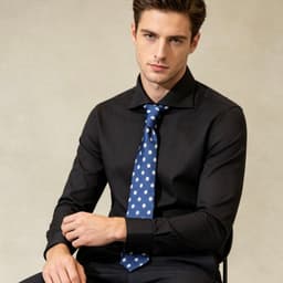 Áo Sơ Mi Đen Cổ Cut Away P122 Cotton Chống Nhăn Saint Stefano Cao Cấp 3
