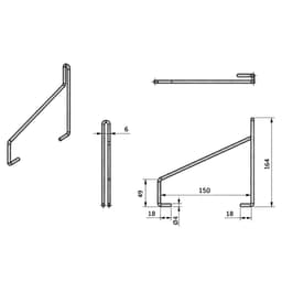 MÓC TREO / PÁT ĐỠ KỆ GỖ TREO TƯỜNG – THÉP TRÒN Ø6MM 6