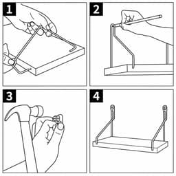 MÓC TREO / PÁT ĐỠ KỆ GỖ TREO TƯỜNG – THÉP TRÒN Ø6MM 7