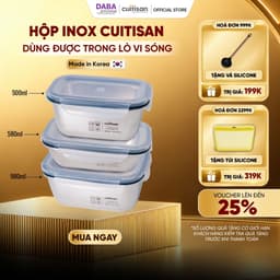 Combo Tiết Kiệm Cuitisan 3 món Simple cao cấp an toàn Dùng Lò Vi Sóng made in Hàn Quốc chính hãng (500ml/580ml/980ml) 1
