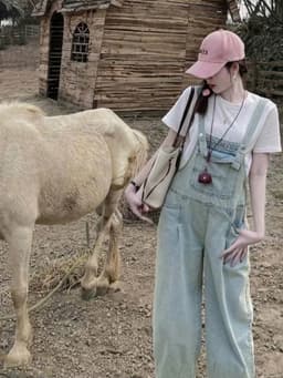 Yếm Jean Dáng Dài Nữ Ống Suông Rộng ,Chất Jean Mềm Đẹp , Mặc Thoáng Mát Cá Tính Năng Động 7