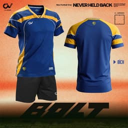 [Chính hãng CV Sport] [Nhận in tên số theo yêu cầu] Quần Áo Bóng Đá CV Bolt Xanh Dương vải C-Airmaxx siêu nhẹ Cao Cấp 7