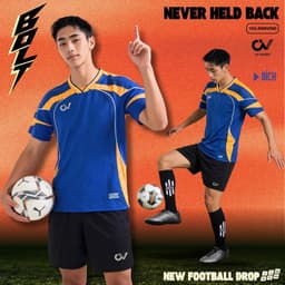 [Chính hãng CV Sport] [Nhận in tên số theo yêu cầu] Quần Áo Bóng Đá CV Bolt Xanh Dương vải C-Airmaxx siêu nhẹ Cao Cấp 6