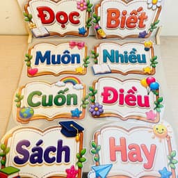 Khẩu Hiệu Trang Trí Lớp Học “Đọc Muôn Cuốn Sách – Biết Nhiều Điều Hay” – Decor Góc Thư Viện, Góc Đọc Sách, Trường học 2