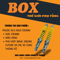 Phuộc nice chân INOX (330mm) thương hiệu BOX lắp wave / dream / future 2