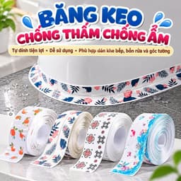 Băng PVC dán viền đa năng dán cạnh bếp bồn rửa chén, bếp ga chống thấm họa tiết hoa lá 150x3.8cm 1