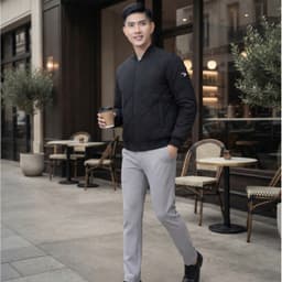 Áo Khoác Bomber Nam DGC Chần Trám Màu Đen – Phong Cách Thu Đông Lịch Lãm & Nam Tính WAJKBE188M-S 5