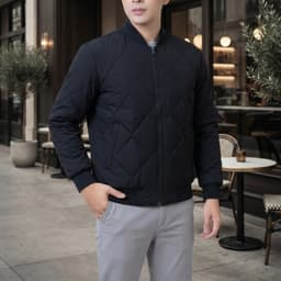 Áo Khoác Bomber Nam DGC Chần Trám Màu Đen – Phong Cách Thu Đông Lịch Lãm & Nam Tính WAJKBE188M-S 6