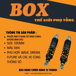 Phuộc Đen Ty Vàng Không Bình Dầu, Có Tăng Chỉnh: Wave, Dream, Future 1