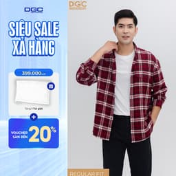 Áo Sơ Mi Nam DGC Kẻ Caro Dài Tay - Thiết Kế In Chữ Thể Thao Năng Động, Phom Rộng Thoải Mái WASDBC01M-S 1