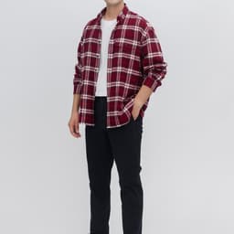 Áo Sơ Mi Nam DGC Kẻ Caro Dài Tay - Thiết Kế In Chữ Thể Thao Năng Động, Phom Rộng Thoải Mái WASDBC01M-S 3