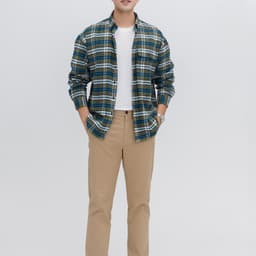 Áo Sơ Mi Nam DGC Kẻ Caro Dài Tay - Thiết Kế In Chữ Thể Thao Năng Động, Phom Rộng Thoải Mái WASDBC01M-S 6