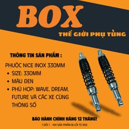 Phuộc nice chân INOX (330mm) thương hiệu BOX lắp wave / dream / future 1