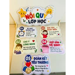 Nội Quy Lớp Học Mẫu 4 – Bảng Nội Quy Trang Trí Lớp Học Mầm Non Tiểu Học, Decor Góc Học Tập, Trường Học 2