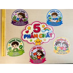 Bộ 5 Phẩm Chất – Trang Trí Lớp Học, Giáo Dục Phẩm Chất Học Sinh, Decor Lớp Học Mầm Non Tiểu Học 2