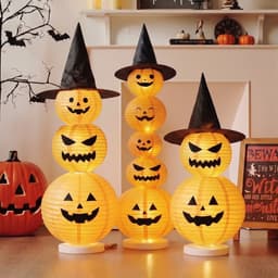 Set Đèn Lồng Giấy Kèm Stiker Biểu Cảm Trang Trí Decor Nhà Cửa Lớp Học Lễ Hội Hóa Trang Halloween 5