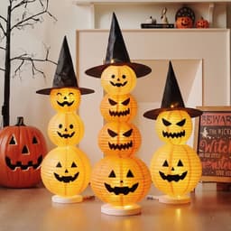 Set Đèn Lồng Giấy Kèm Stiker Biểu Cảm Trang Trí Decor Nhà Cửa Lớp Học Lễ Hội Hóa Trang Halloween 4