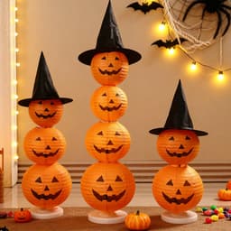 Set Đèn Lồng Giấy Kèm Stiker Biểu Cảm Trang Trí Decor Nhà Cửa Lớp Học Lễ Hội Hóa Trang Halloween 6