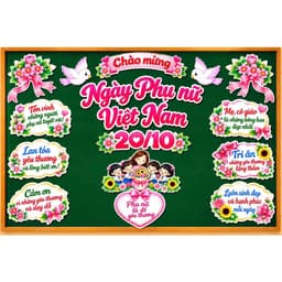 Set Trang Trí Chào Mừng 20/10 – Trang Trí Ngày Phụ Nữ Việt Nam, Decor Bảng Lớp Học, Quà Tặng 20/10 Cho Cô Giáo 1