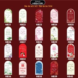 Combo Nhãn dán + Chai Bầu 330ml + nơ .Trang Trí Đám Cưới, Đám Hỏi 3