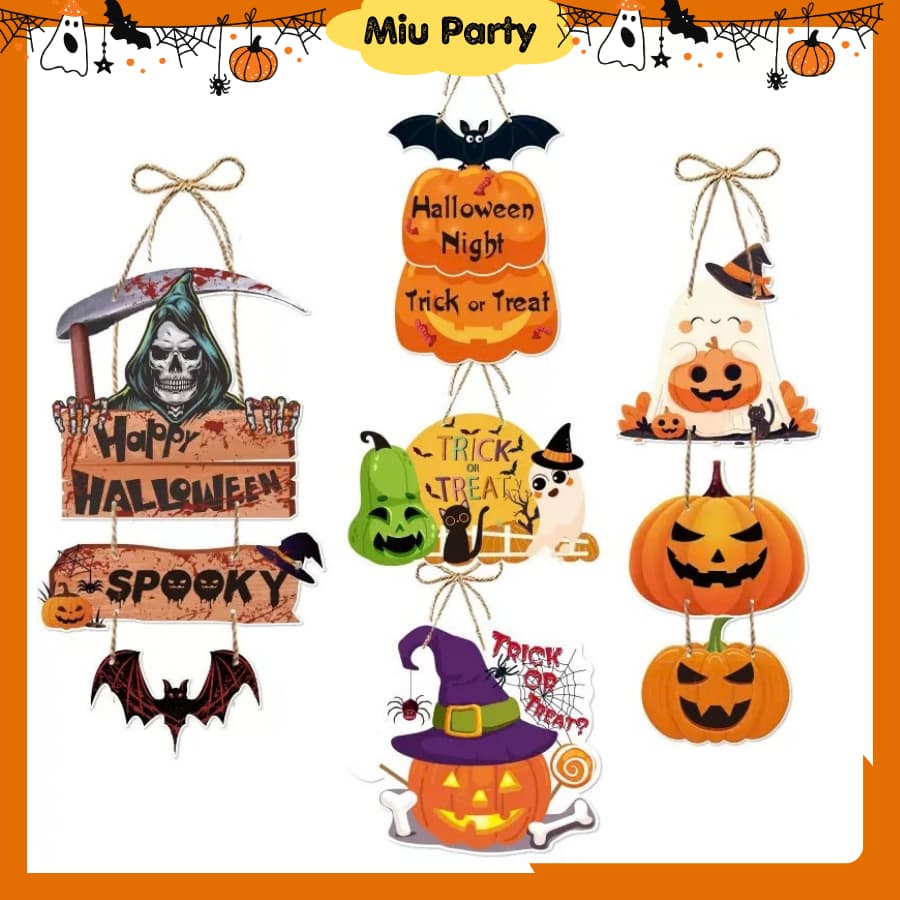 Mẫu Treo Cửa Trang Trí HALLOWEEN, Decor Phông Nền Chụp Ảnh - Miu Party