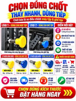 Chốt rút M20 (kèm áo) cho máy tập gym 8