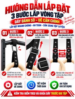 Bộ 2 Vòng Treo Gymnastic Rings Hỗ Trợ Tập Dip Với Xà Đơn, GYM Ring Ngoài Trời HC Sport (1 Đôi) 6