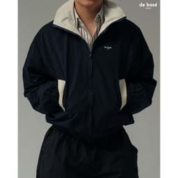 basé JACKET 05 - Áo Khoác Gió Navy Phối Trắng Kem - de basé 1