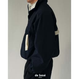 basé JACKET 05 - Áo Khoác Gió Navy Phối Trắng Kem - de basé 4