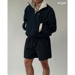 basé JACKET 05 - Áo Khoác Gió Navy Phối Trắng Kem - de basé 7