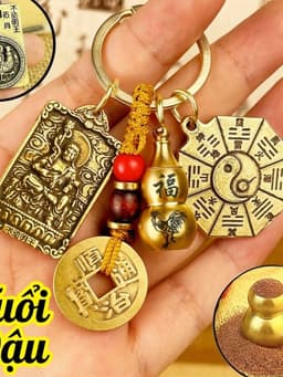 Móc Khóa 12 Con Giáp Phong Thủy Bát Quái Âm Dương, 8 vị phật bản mệnh 2