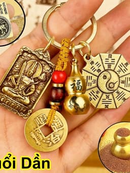 Móc Khóa 12 Con Giáp Phong Thủy Bát Quái Âm Dương, 8 vị phật bản mệnh 1