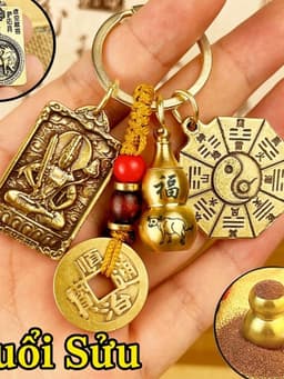 Móc Khóa 12 Con Giáp Phong Thủy Bát Quái Âm Dương, 8 vị phật bản mệnh 8