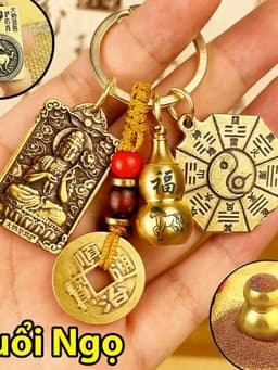 Móc Khóa 12 Con Giáp Phong Thủy Bát Quái Âm Dương, 8 vị phật bản mệnh 7