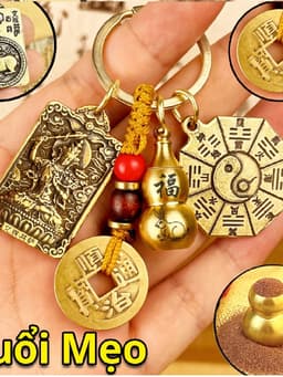 Móc Khóa 12 Con Giáp Phong Thủy Bát Quái Âm Dương, 8 vị phật bản mệnh 4