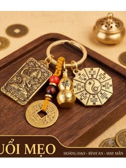 Móc Khóa 12 Con Giáp Phong Thủy Bát Quái Âm Dương, 8 vị phật bản mệnh 5
