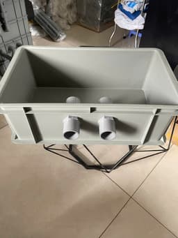 Bộ lọc baki | Màu Xám | Tràn trên cho hồ cá dưới 1500 lít | Kích Thước 46x27x16 | Ống in mặt trước phi 34 4