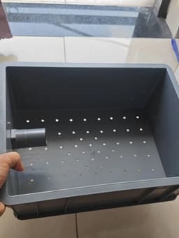Bộ lọc baki Màu Xám - tràn trên cho hồ cá dưới 500 lít - Kích Thước 34x26x13 ống vào phía trước phi 27 6