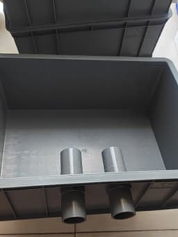 Bộ lọc baki Màu Xám - tràn trên cho hồ cá dưới 500 lít - Kích Thước 34x26x13 ống vào phía trước phi 27 4